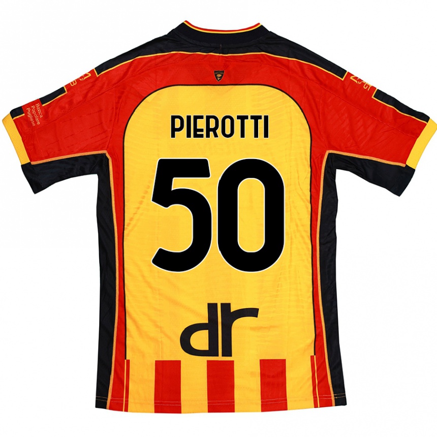 Hombre Fútbol Camiseta Santiago Pierotti #50 Amarillo Rojo 1ª Equipación 2024/25 México