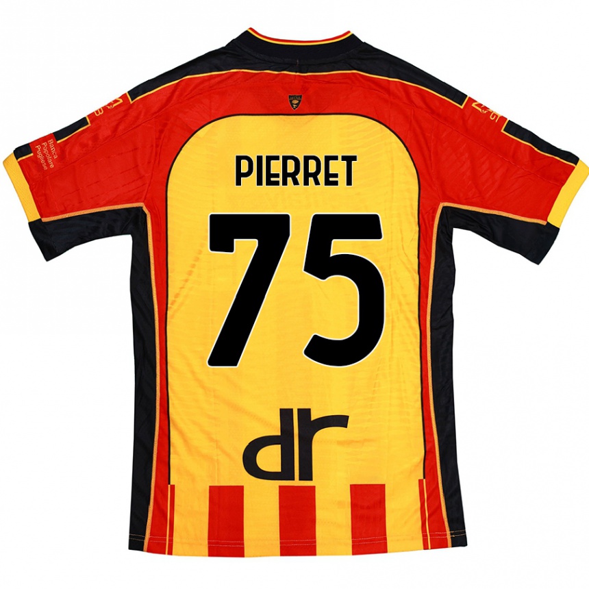 Hombre Fútbol Camiseta Balthazar Pierret #75 Amarillo Rojo 1ª Equipación 2024/25 México