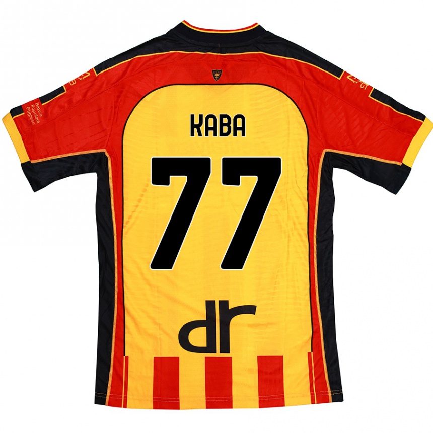 Hombre Fútbol Camiseta Mohamed Kaba #77 Amarillo Rojo 1ª Equipación 2024/25 México