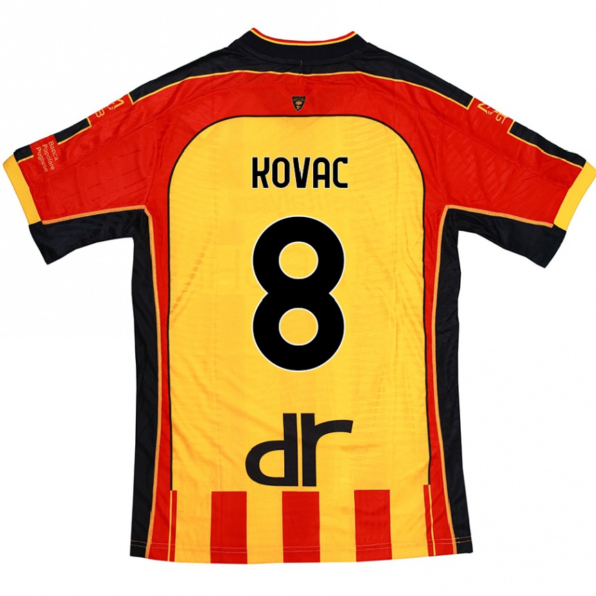 Hombre Fútbol Camiseta Niko Kovac #8 Amarillo Rojo 1ª Equipación 2024/25 México