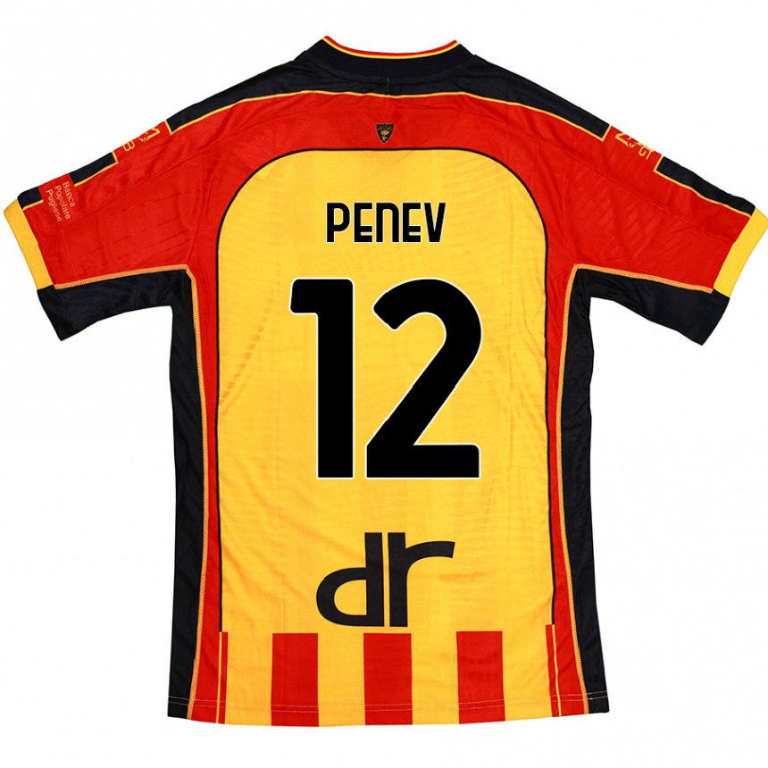 Hombre Fútbol Camiseta Plamen Penev #12 Amarillo Rojo 1ª Equipación 2024/25 México