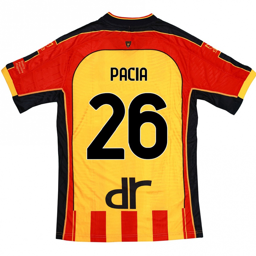 Hombre Fútbol Camiseta Fabiano Pacia #26 Amarillo Rojo 1ª Equipación 2024/25 México