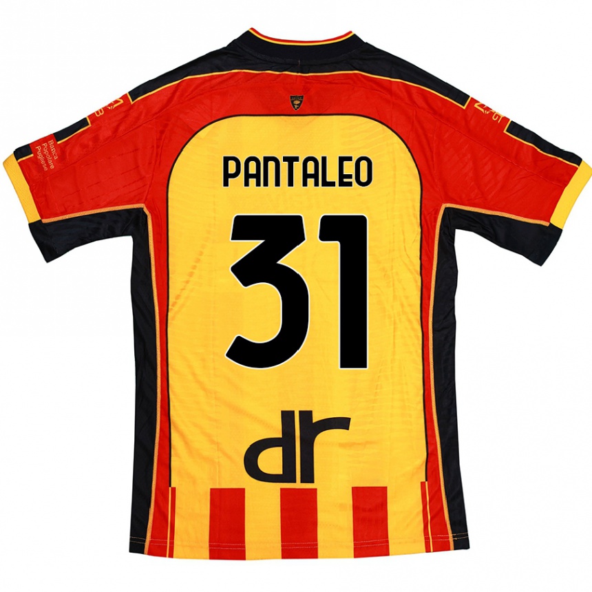 Hombre Fútbol Camiseta Dario Pantaleo #31 Amarillo Rojo 1ª Equipación 2024/25 México