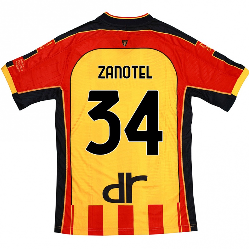 Hombre Fútbol Camiseta Giovanni Zanotel #34 Amarillo Rojo 1ª Equipación 2024/25 México