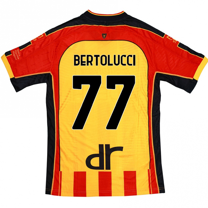 Hombre Fútbol Camiseta Sandro Bertolucci #77 Amarillo Rojo 1ª Equipación 2024/25 México