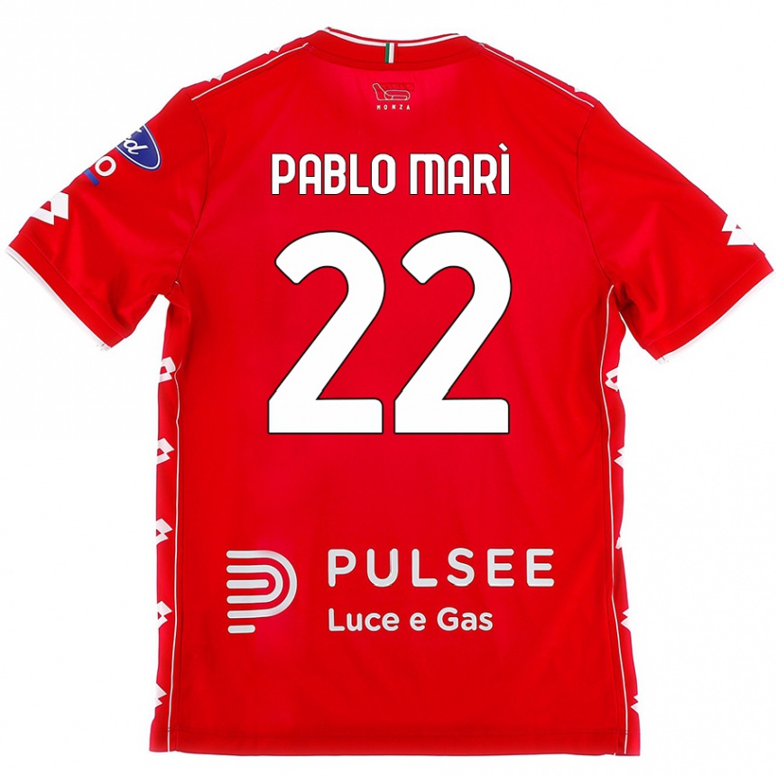 Hombre Fútbol Camiseta Pablo Marí #22 Rojo Blanco 1ª Equipación 2024/25 México