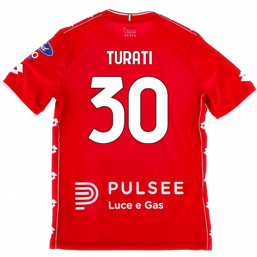 Hombre Fútbol Camiseta Stefano Turati #30 Rojo Blanco 1ª Equipación 2024/25 México