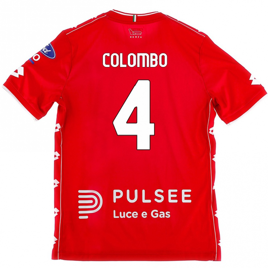 Hombre Fútbol Camiseta Leonardo Colombo #4 Rojo Blanco 1ª Equipación 2024/25 México