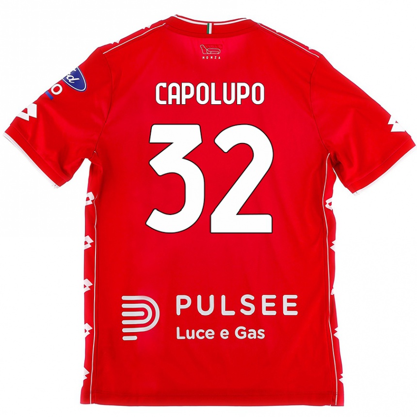 Hombre Fútbol Camiseta Samuele Capolupo #32 Rojo Blanco 1ª Equipación 2024/25 México