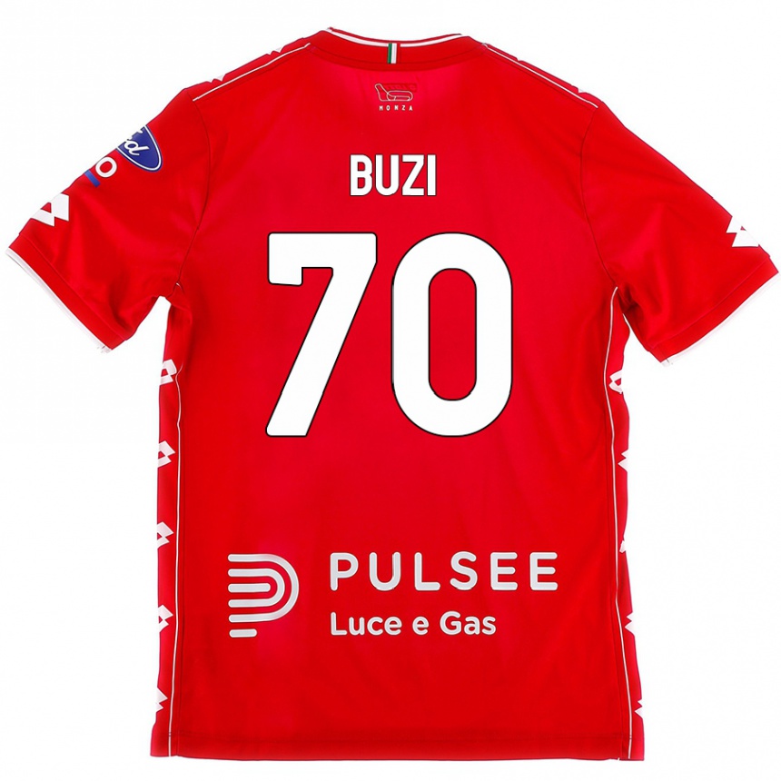 Hombre Fútbol Camiseta Luis Buzi #70 Rojo Blanco 1ª Equipación 2024/25 México