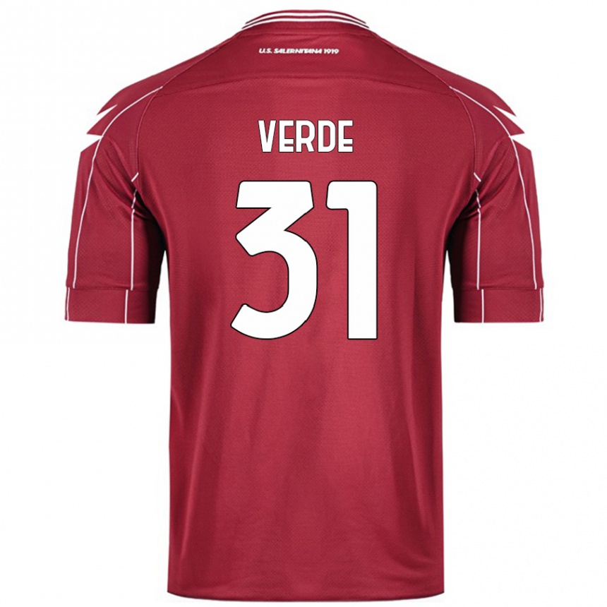 Hombre Fútbol Camiseta Daniele Verde #31 Borgoña 1ª Equipación 2024/25 México