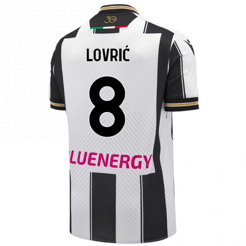 Hombre Fútbol Camiseta Sandi Lovrić #8 Blanco Negro 1ª Equipación 2024/25 México