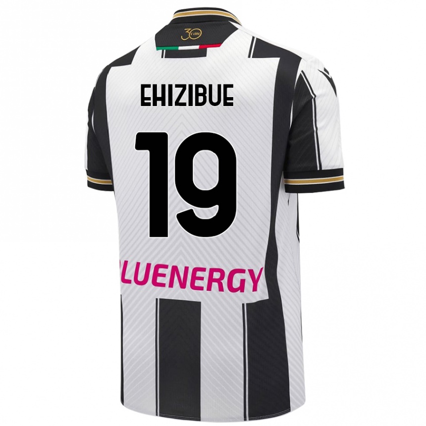 Hombre Fútbol Camiseta Kingsley Ehizibue #19 Blanco Negro 1ª Equipación 2024/25 México