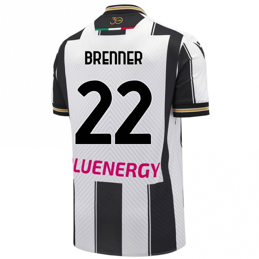 Hombre Fútbol Camiseta Brenner #22 Blanco Negro 1ª Equipación 2024/25 México