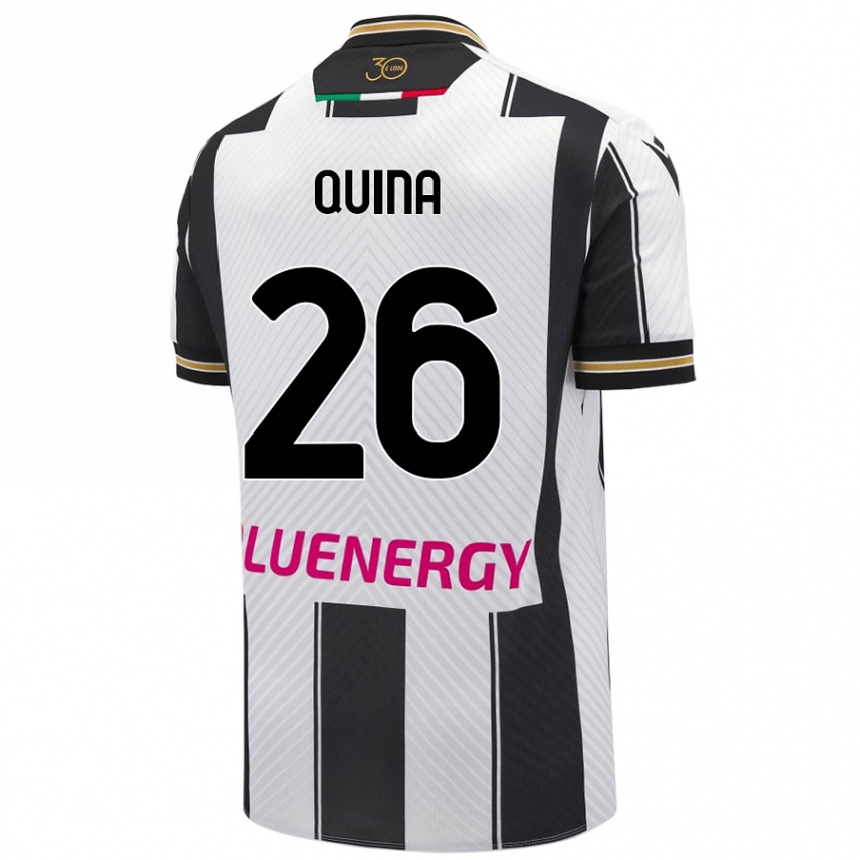 Hombre Fútbol Camiseta Domingos Quina #26 Blanco Negro 1ª Equipación 2024/25 México