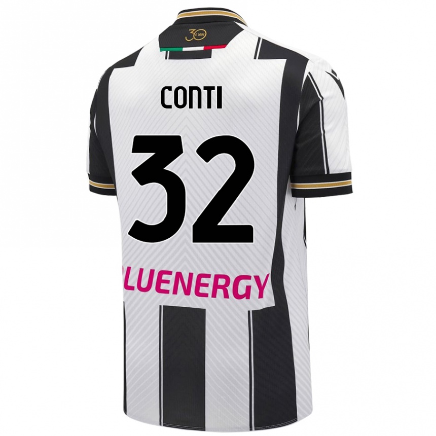 Hombre Fútbol Camiseta Manuel Conti #32 Blanco Negro 1ª Equipación 2024/25 México