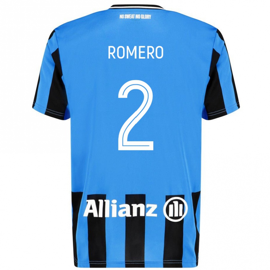 Hombre Fútbol Camiseta Zaid Romero #2 Azul Cielo Negro 1ª Equipación 2024/25 México