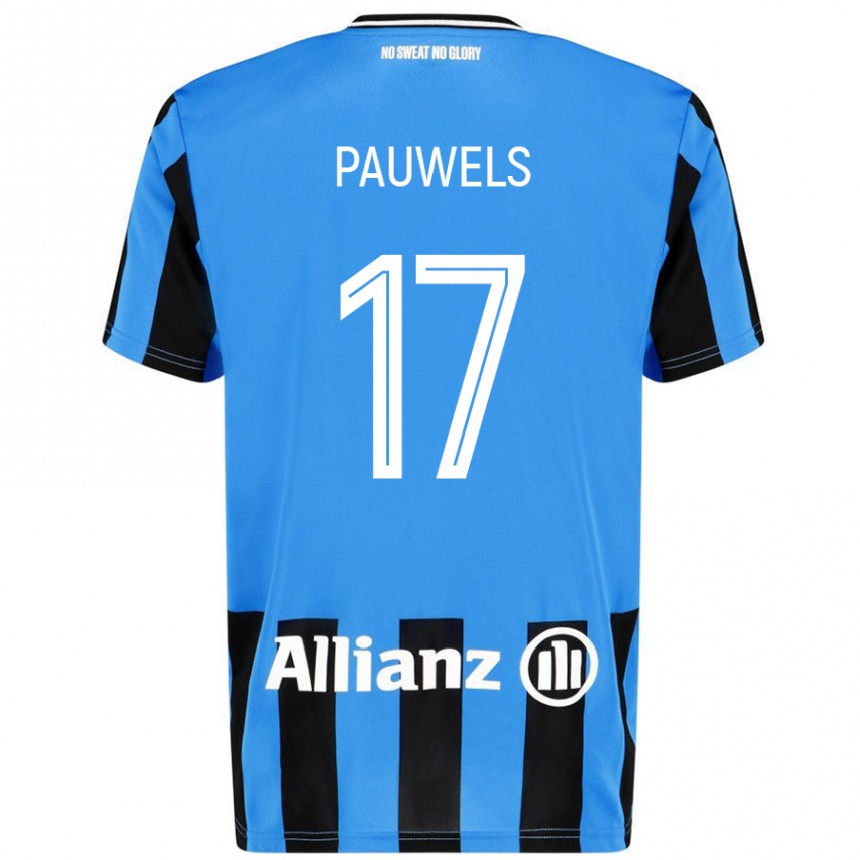 Hombre Fútbol Camiseta Fleur Pauwels #17 Azul Cielo Negro 1ª Equipación 2024/25 México