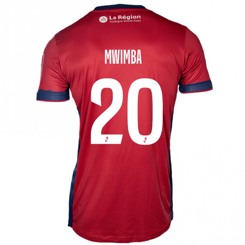 Hombre Fútbol Camiseta Josué Mwimba Isala #20 Borgoña Claro 1ª Equipación 2024/25 México