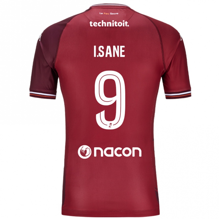 Hombre Fútbol Camiseta Ibou Sané #9 Rojo Granata 1ª Equipación 2024/25 México