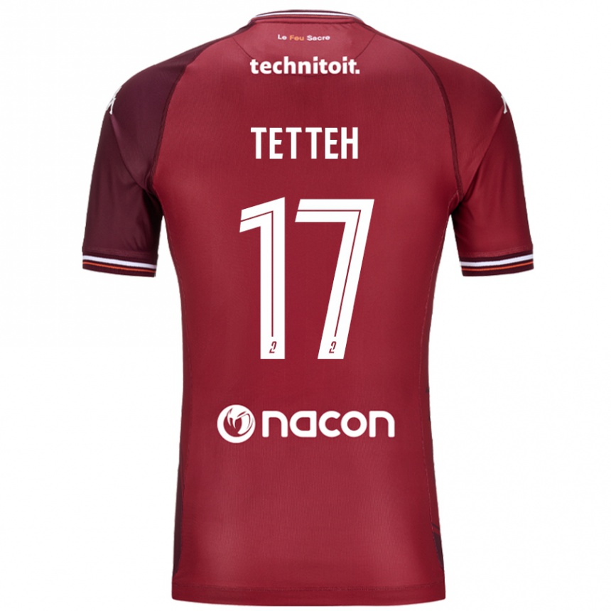 Hombre Fútbol Camiseta Benjamin Tetteh #17 Rojo Granata 1ª Equipación 2024/25 México