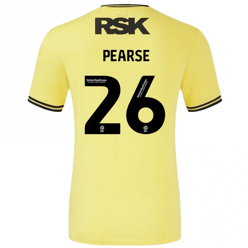 Hombre Fútbol Camiseta Gracie Pearse #26 Amarillo Negro 2ª Equipación 2024/25 México