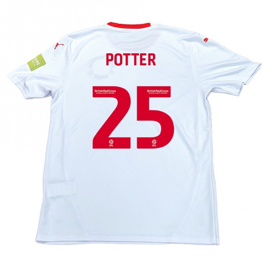 Hombre Fútbol Camiseta Finley Potter #25 Blanco 2ª Equipación 2024/25 México