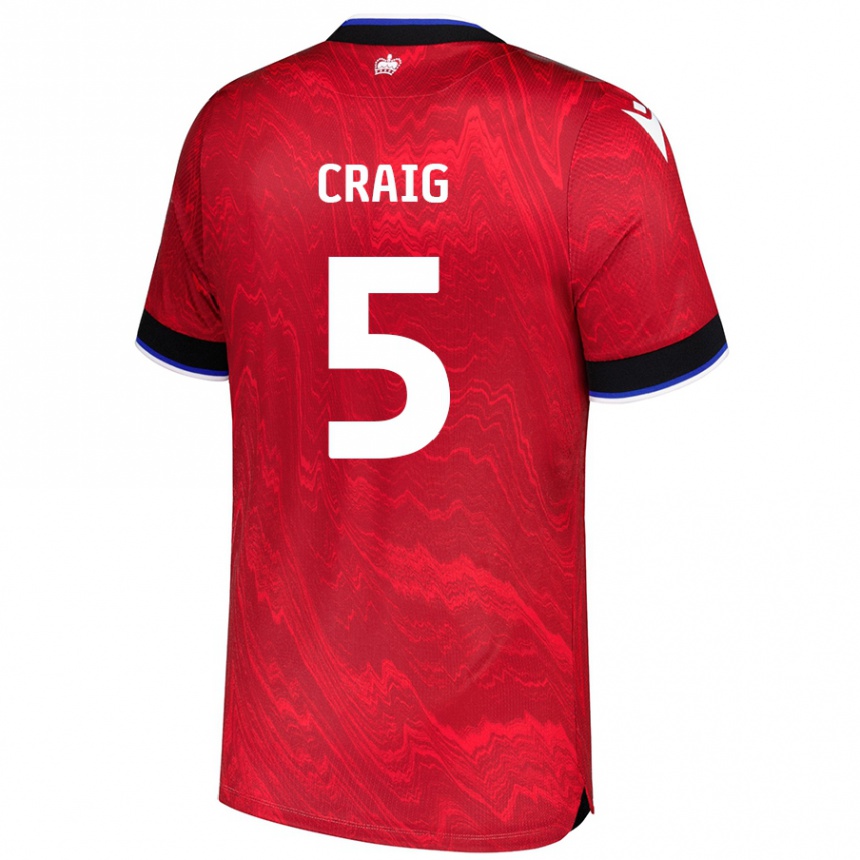 Hombre Fútbol Camiseta Michael Craig #5 Rojo Negro 2ª Equipación 2024/25 México