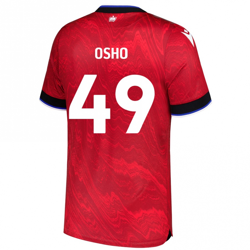 Hombre Fútbol Camiseta Emmanuel Osho #49 Rojo Negro 2ª Equipación 2024/25 México