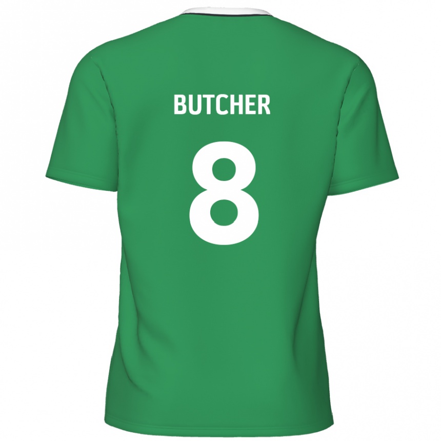 Hombre Fútbol Camiseta Matt Butcher #8 Verde Rayas Blancas 2ª Equipación 2024/25 México