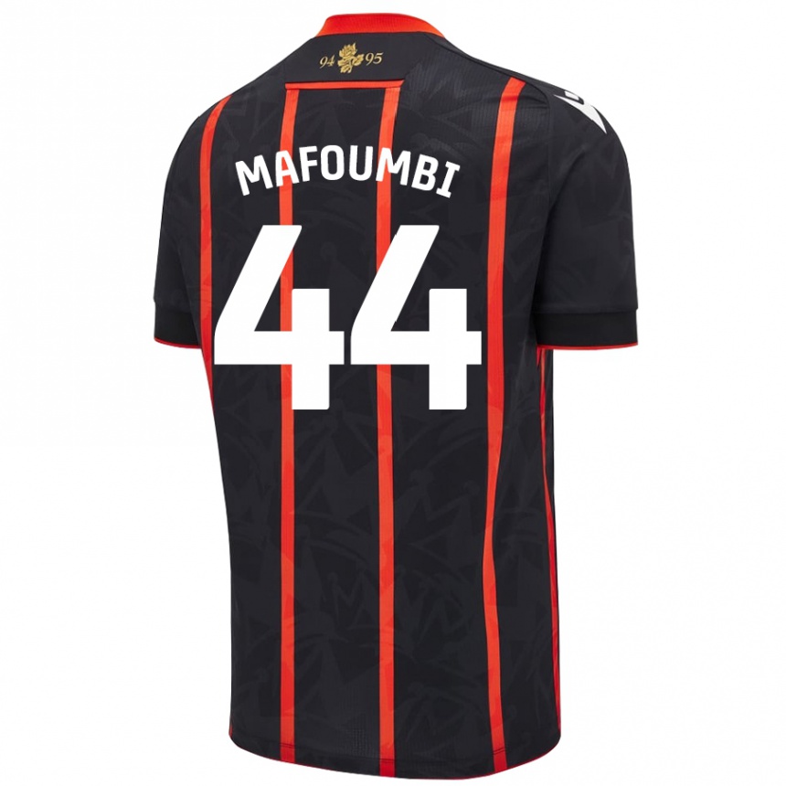 Hombre Fútbol Camiseta Exaucé Mafoumbi #44 Negro Rojo 2ª Equipación 2024/25 México