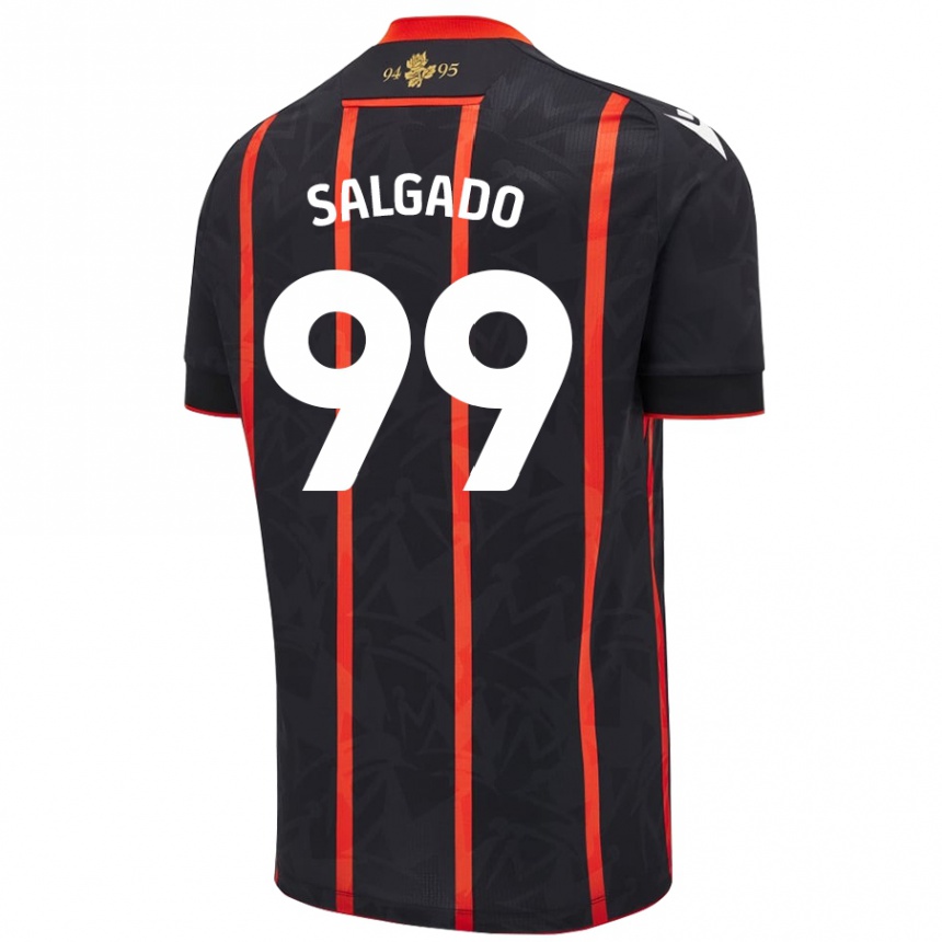 Hombre Fútbol Camiseta Shanell Salgado #99 Negro Rojo 2ª Equipación 2024/25 México