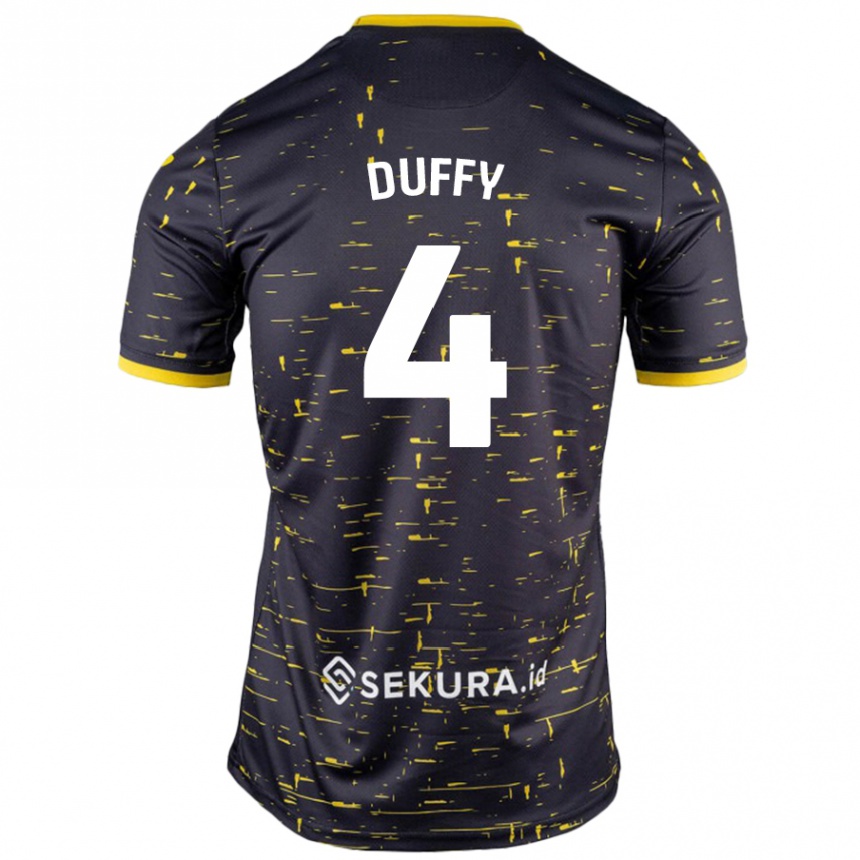 Hombre Fútbol Camiseta Shane Duffy #4 Negro Amarillo 2ª Equipación 2024/25 México