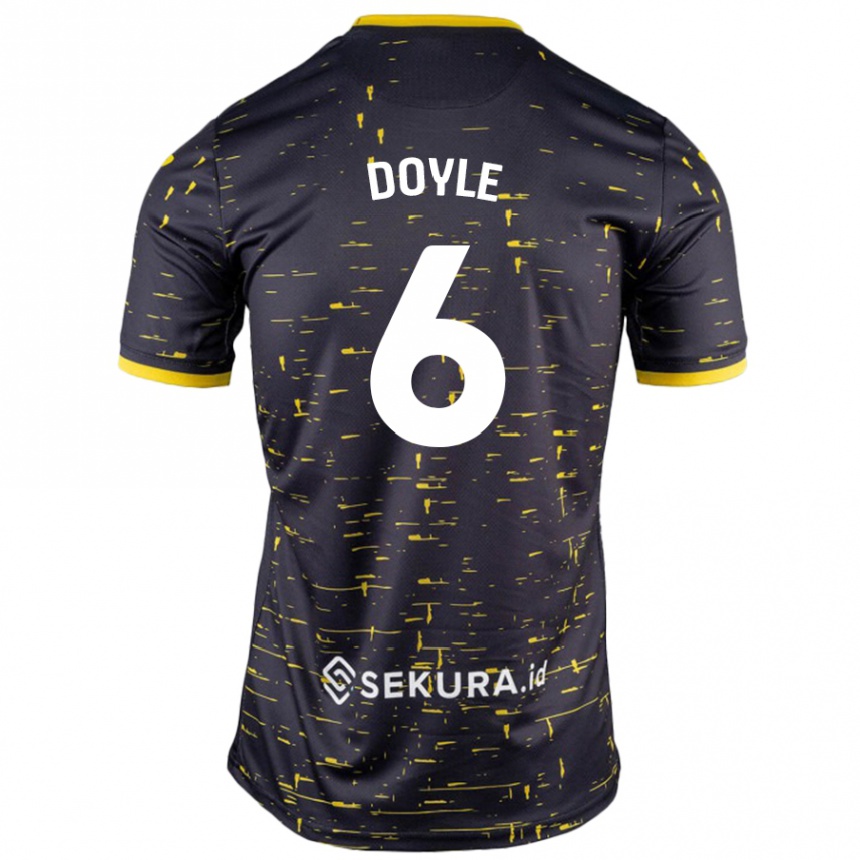 Hombre Fútbol Camiseta Callum Doyle #6 Negro Amarillo 2ª Equipación 2024/25 México