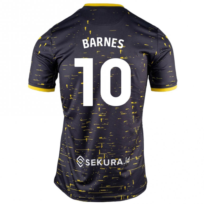 Hombre Fútbol Camiseta Ashley Barnes #10 Negro Amarillo 2ª Equipación 2024/25 México