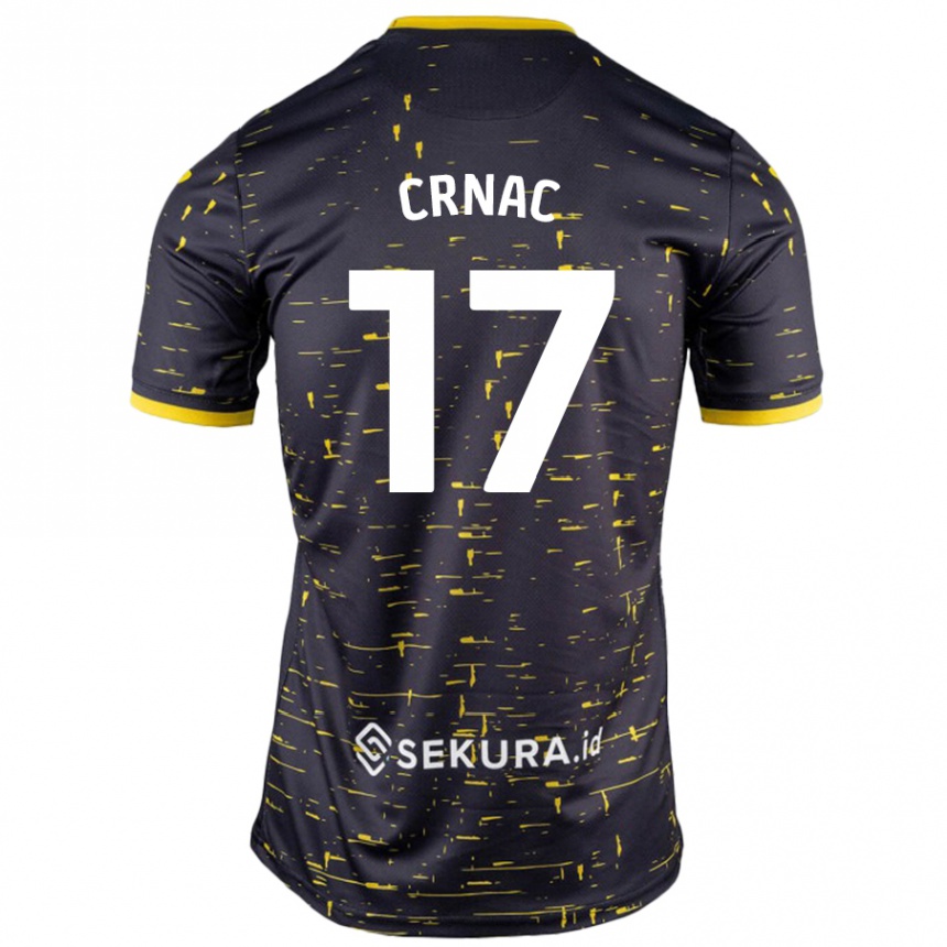 Hombre Fútbol Camiseta Ante Crnac #17 Negro Amarillo 2ª Equipación 2024/25 México