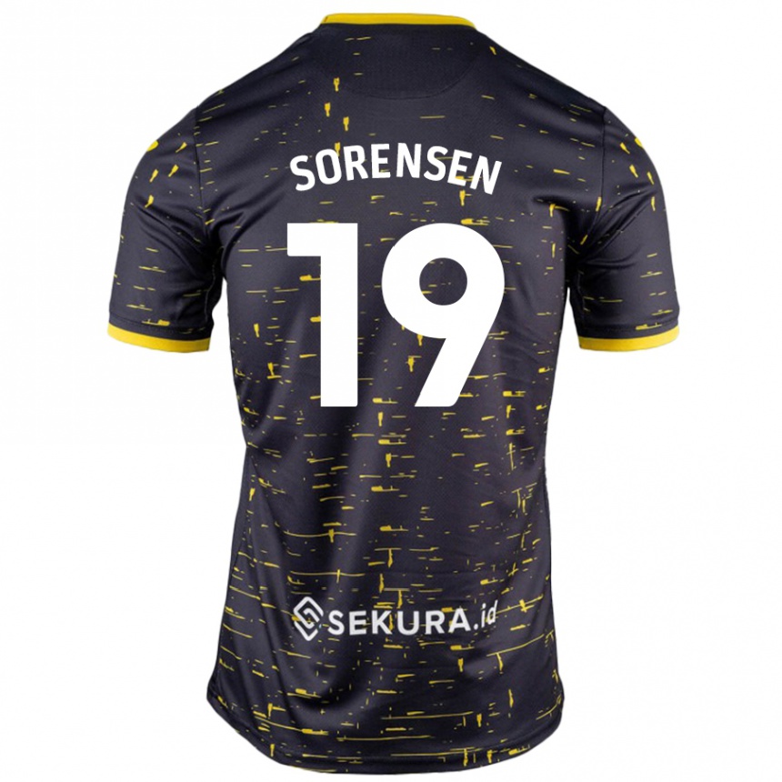 Hombre Fútbol Camiseta Jacob Lungi Sørensen #19 Negro Amarillo 2ª Equipación 2024/25 México