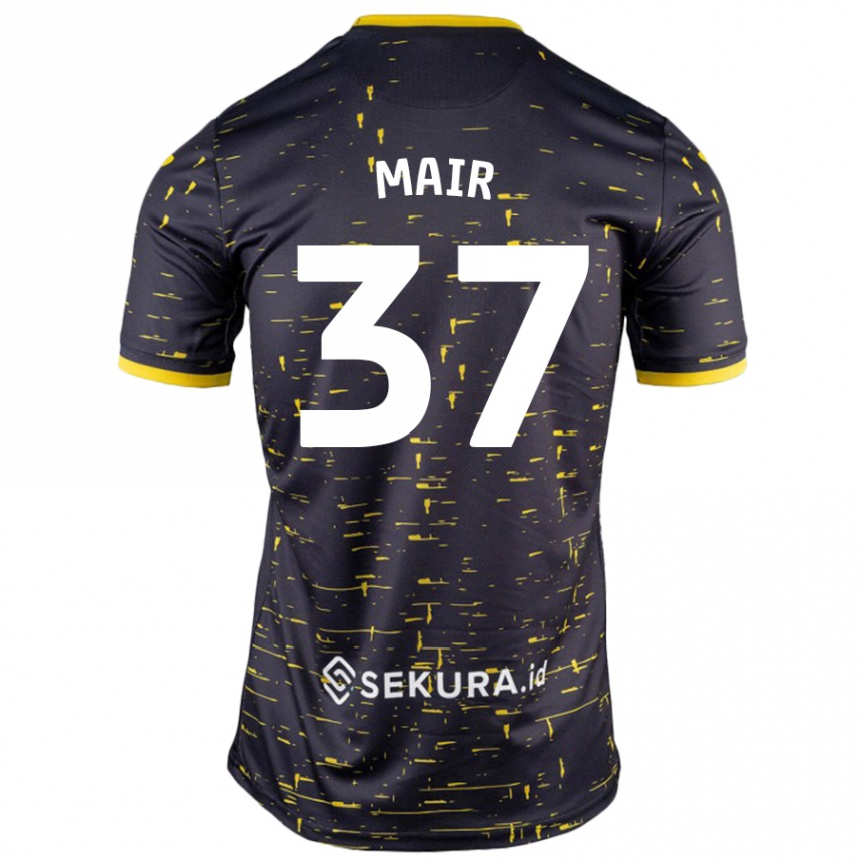 Hombre Fútbol Camiseta Archie Mair #37 Negro Amarillo 2ª Equipación 2024/25 México