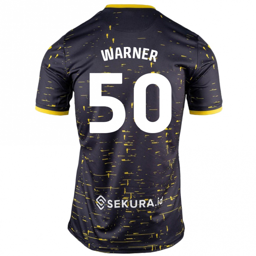 Hombre Fútbol Camiseta Jaden Warner #50 Negro Amarillo 2ª Equipación 2024/25 México