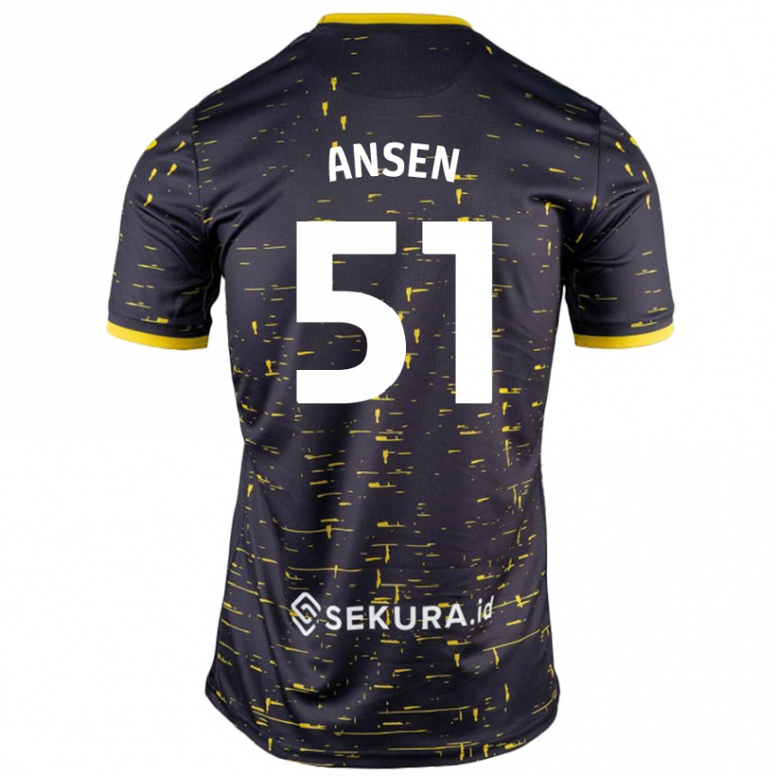 Hombre Fútbol Camiseta Caleb Ansen #51 Negro Amarillo 2ª Equipación 2024/25 México