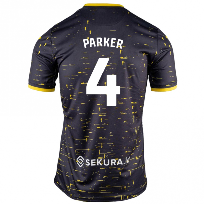 Hombre Fútbol Camiseta Alice Parker #4 Negro Amarillo 2ª Equipación 2024/25 México