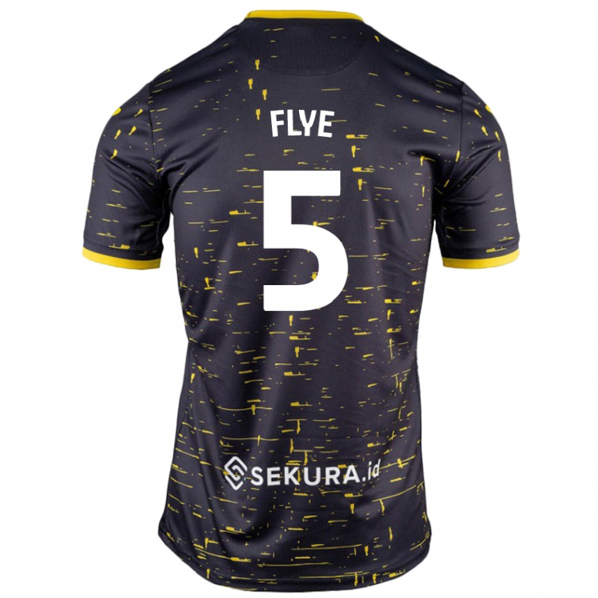 Hombre Fútbol Camiseta Ceri Flye #5 Negro Amarillo 2ª Equipación 2024/25 México