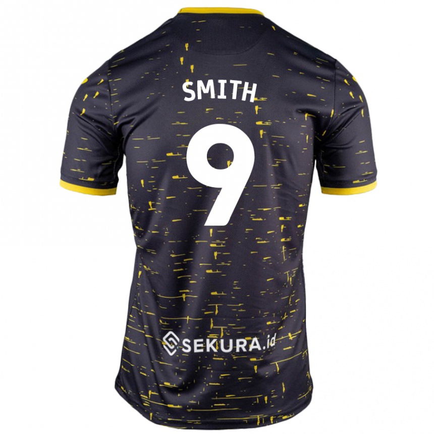 Hombre Fútbol Camiseta Ellie Smith #9 Negro Amarillo 2ª Equipación 2024/25 México