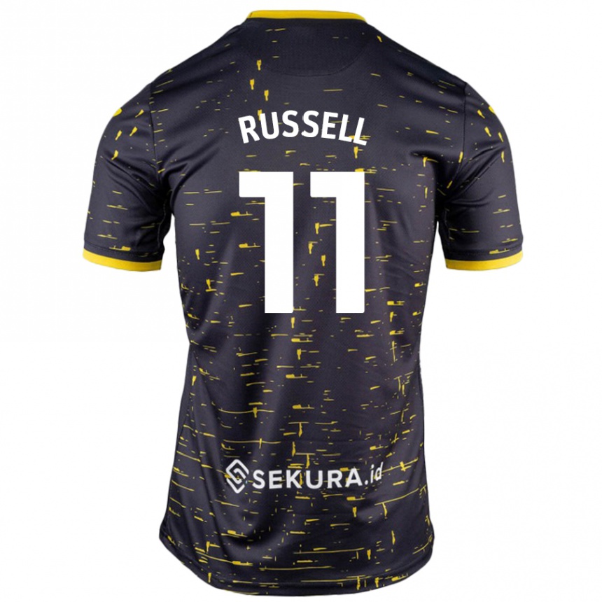 Hombre Fútbol Camiseta Rebecca Russell #11 Negro Amarillo 2ª Equipación 2024/25 México