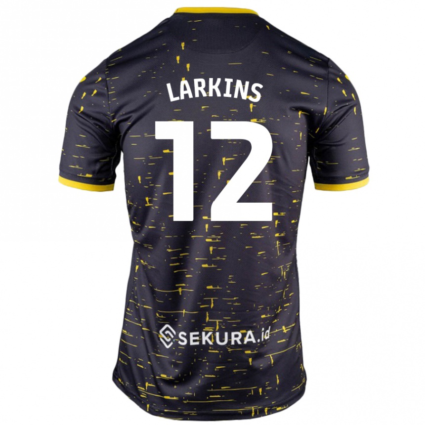 Hombre Fútbol Camiseta Anna Larkins #12 Negro Amarillo 2ª Equipación 2024/25 México