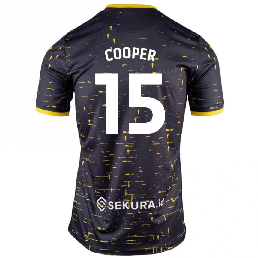 Hombre Fútbol Camiseta Naomi Cooper #15 Negro Amarillo 2ª Equipación 2024/25 México