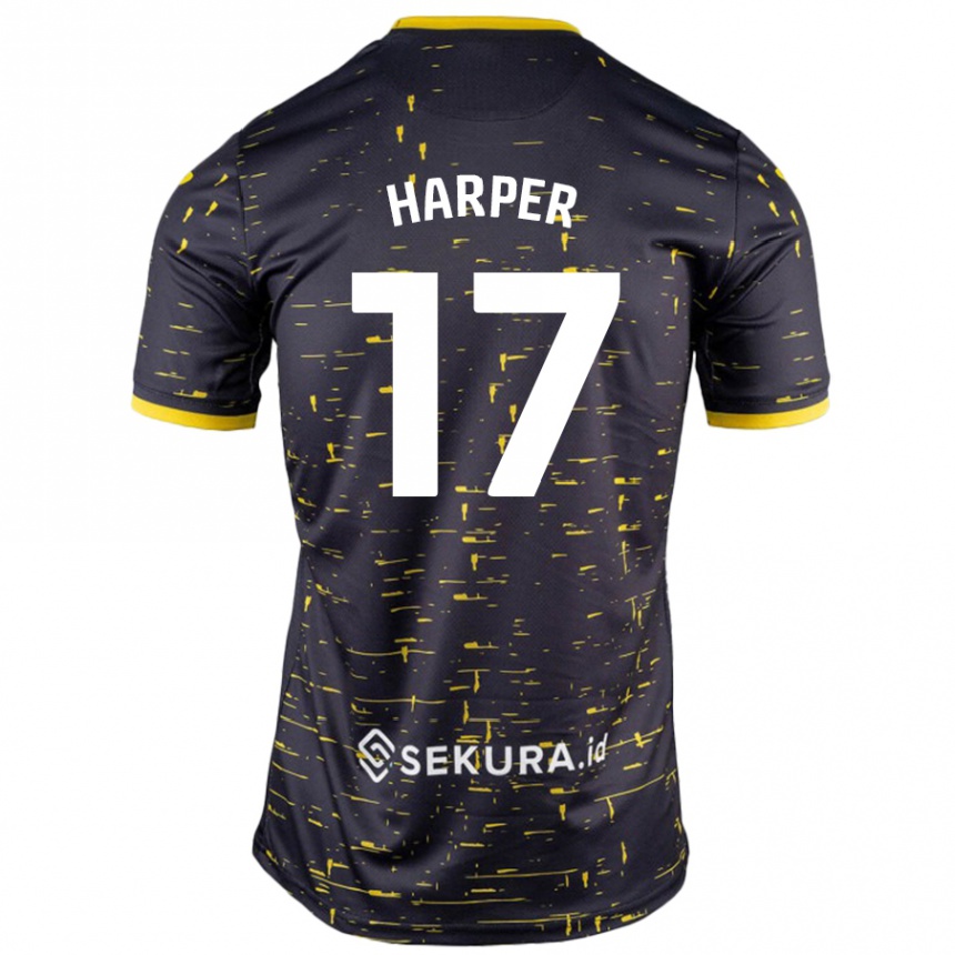 Hombre Fútbol Camiseta Jess Harper #17 Negro Amarillo 2ª Equipación 2024/25 México