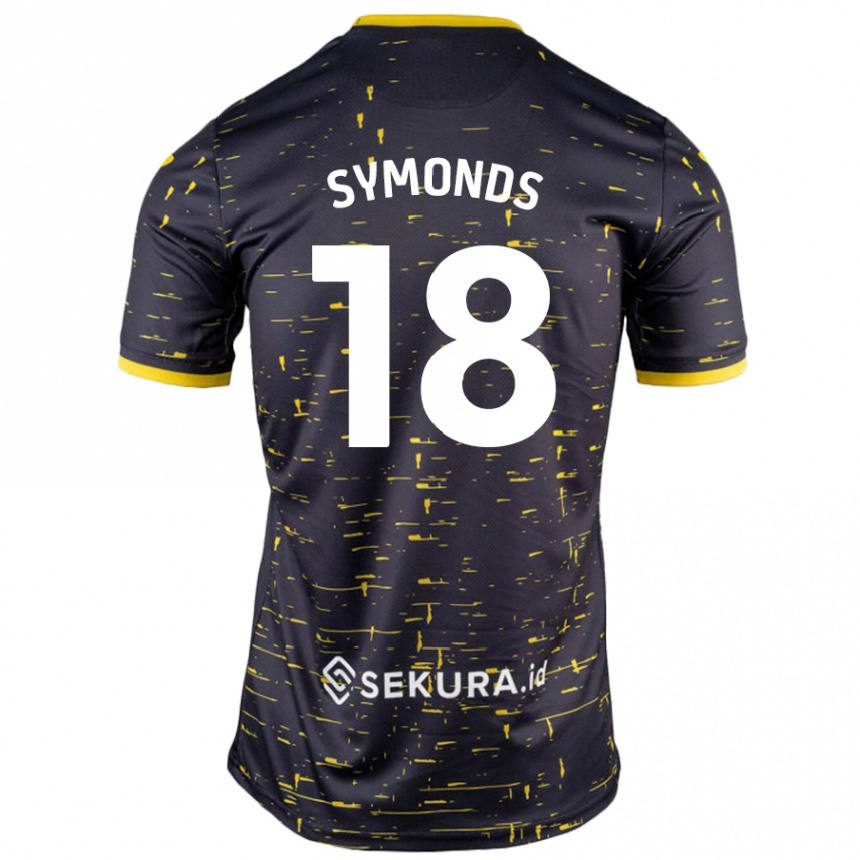 Hombre Fútbol Camiseta Freya Symonds #18 Negro Amarillo 2ª Equipación 2024/25 México