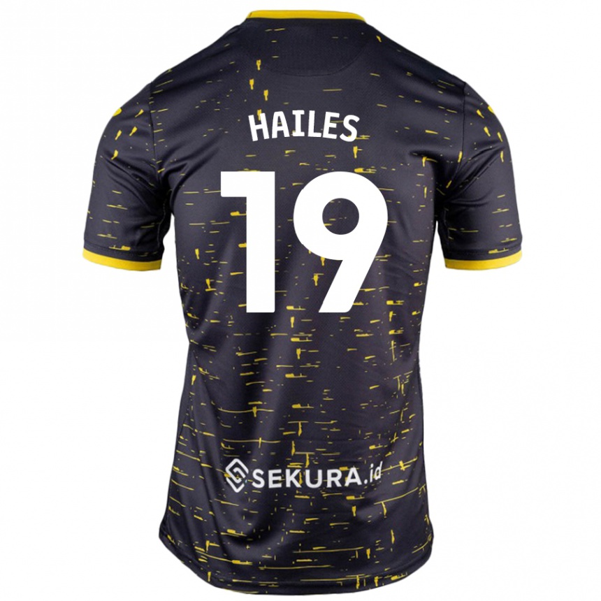 Hombre Fútbol Camiseta Lauren Hailes #19 Negro Amarillo 2ª Equipación 2024/25 México