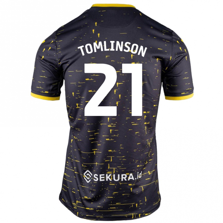 Hombre Fútbol Camiseta Lauren Tomlinson #21 Negro Amarillo 2ª Equipación 2024/25 México